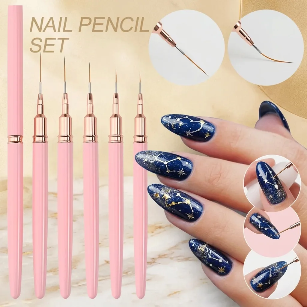 Detailing Brush Set - Набор из 5 розовых кистей для