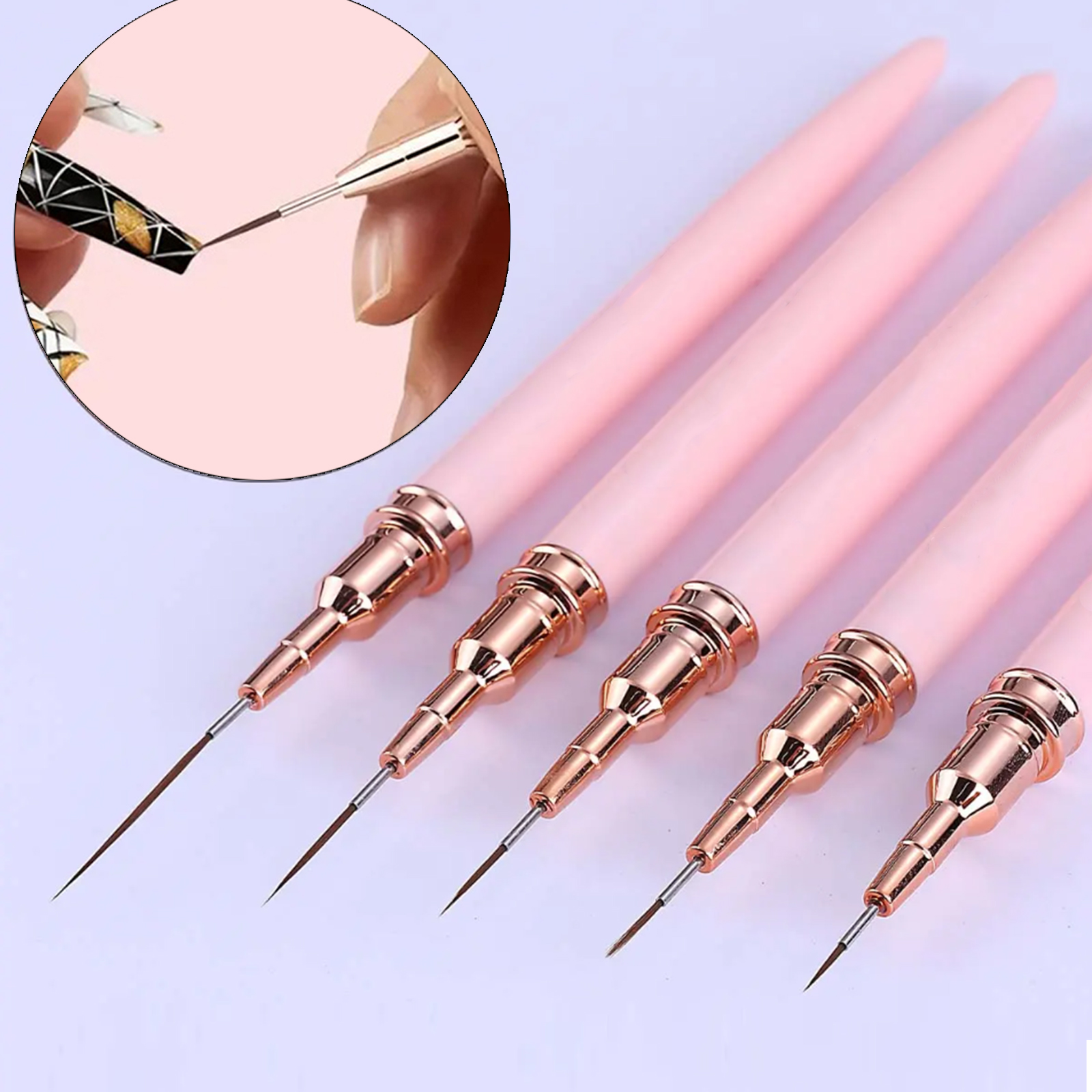Detailing Brush Set - Набор из 5 ручек для нейл-арта,