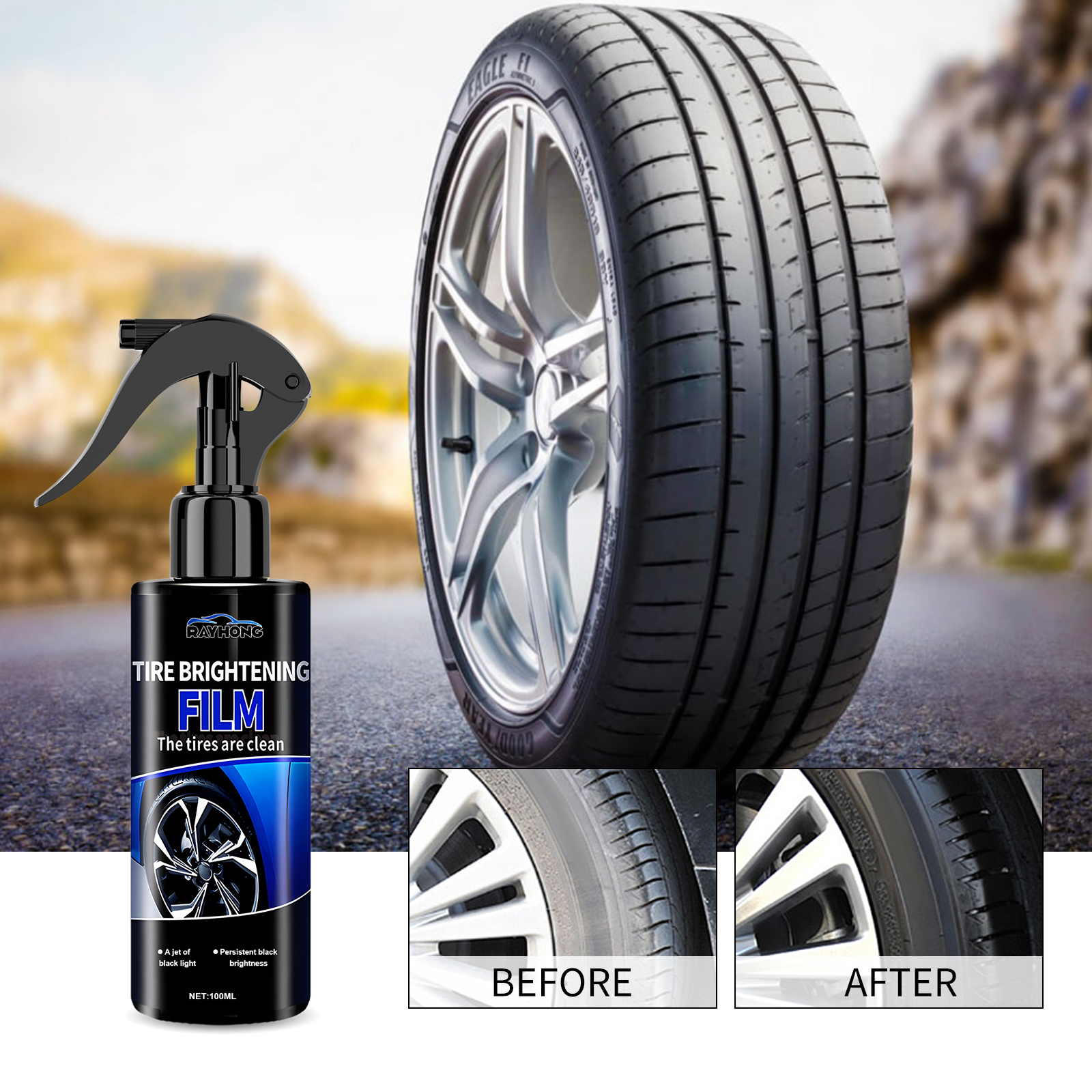 Спрей для блеска автомобильных – обзор и цена Tire Shine Spray Sealant